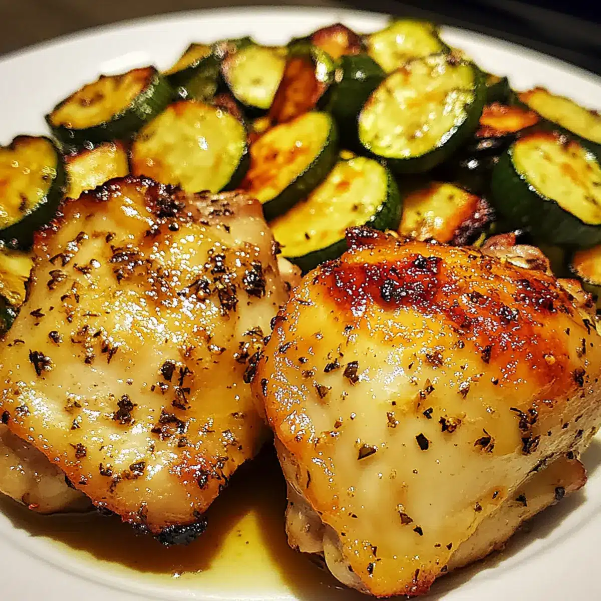 Garlic Butter Chicken Thighs with Roasted Zucchini Recipe