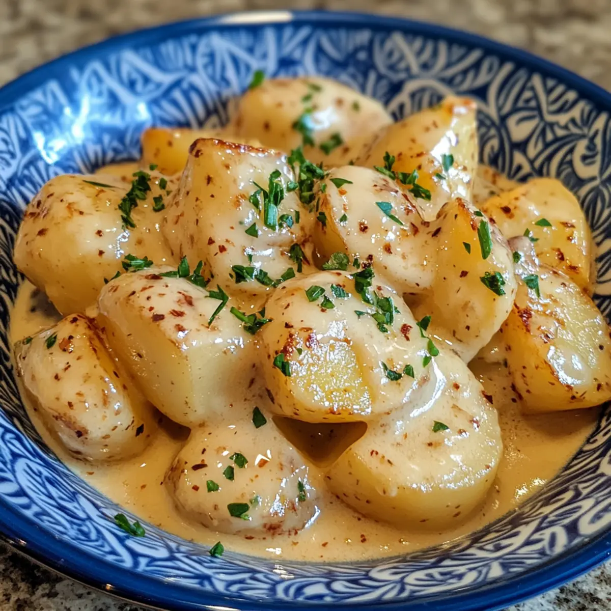 Slow Cooker Creamy Garlic Potatoes