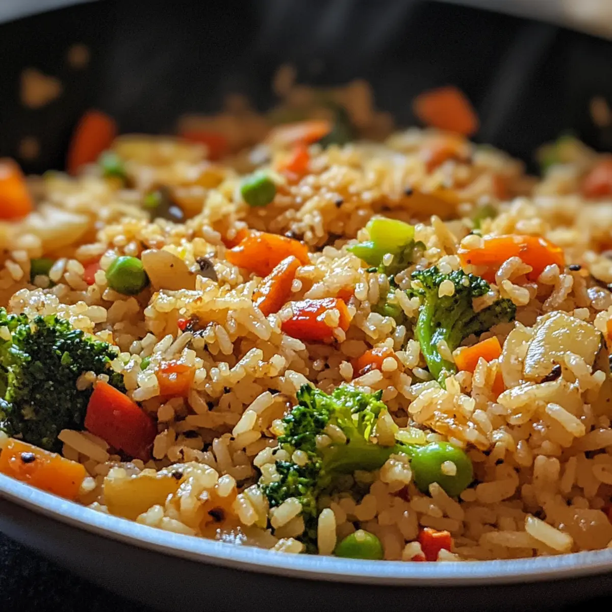 Garlic Ginger Veggie Rice Skillet