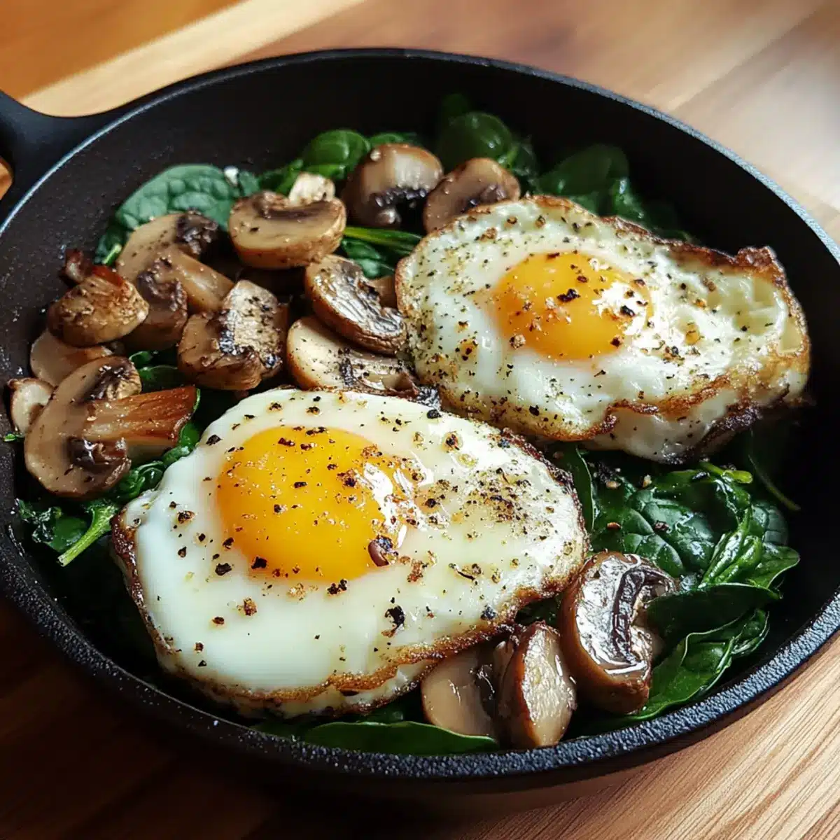 Spinach Mushroom Egg Breakfast Skillet Recipe
