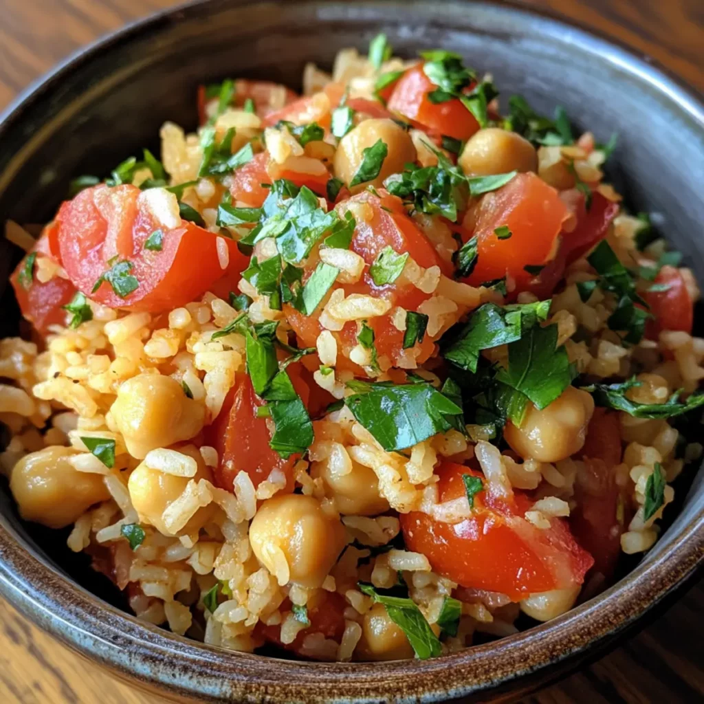 Tomato Chickpea Herb Rice Recipe
