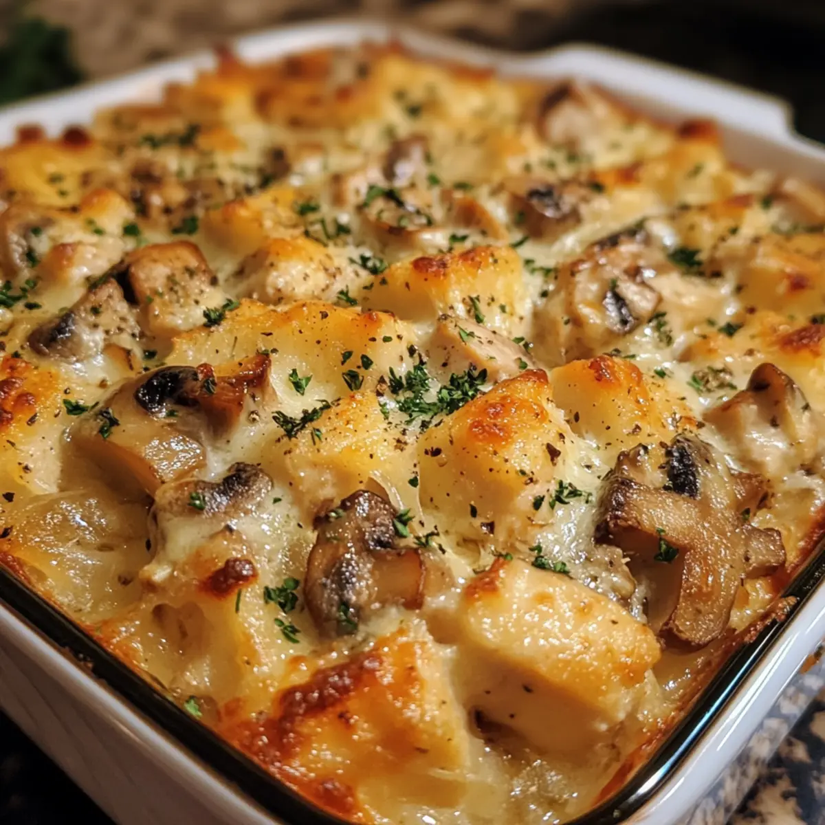 Savory Chicken & Mushroom Bake Recipe