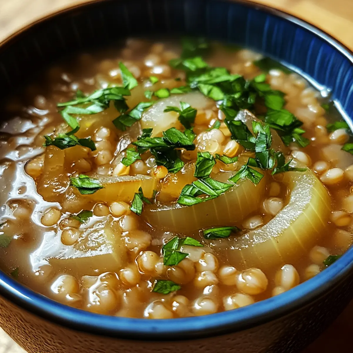 Golden Onion Barley Broth Recipe