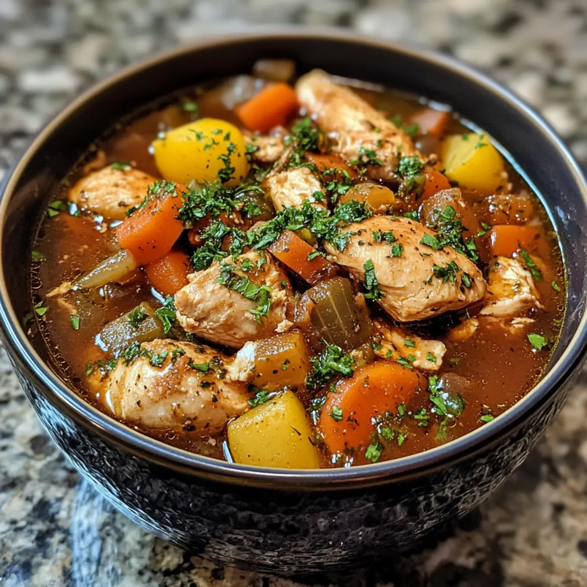 Crockpot Herb Chicken & Veggie Stew Recipe