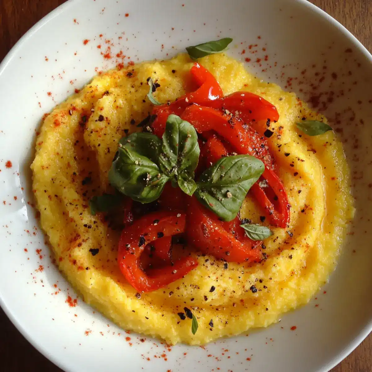 Creamy Polenta with Roasted Peppers Recipe