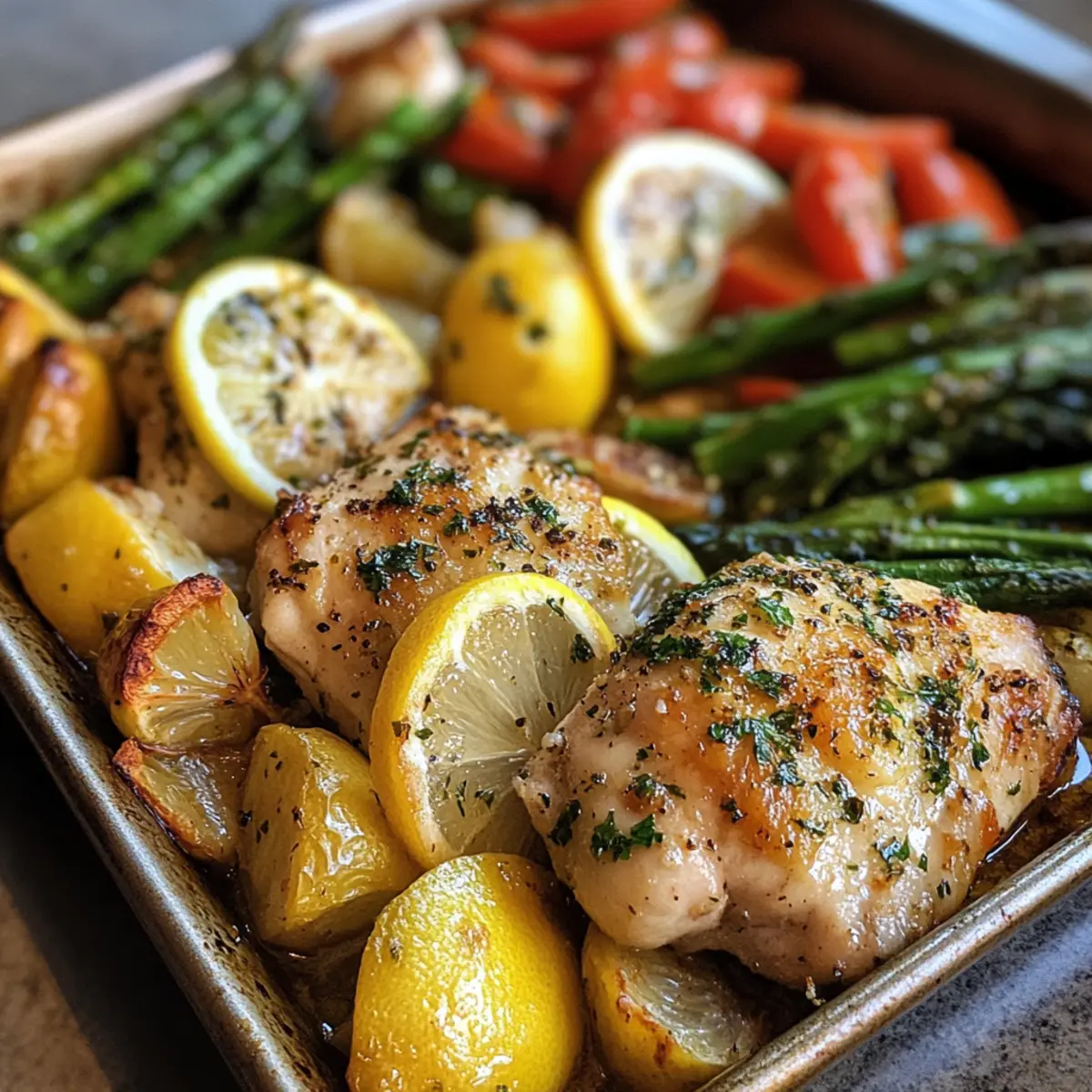 Lemon Garlic Chicken and Veggie Sheet-Pan Dinner Recipe