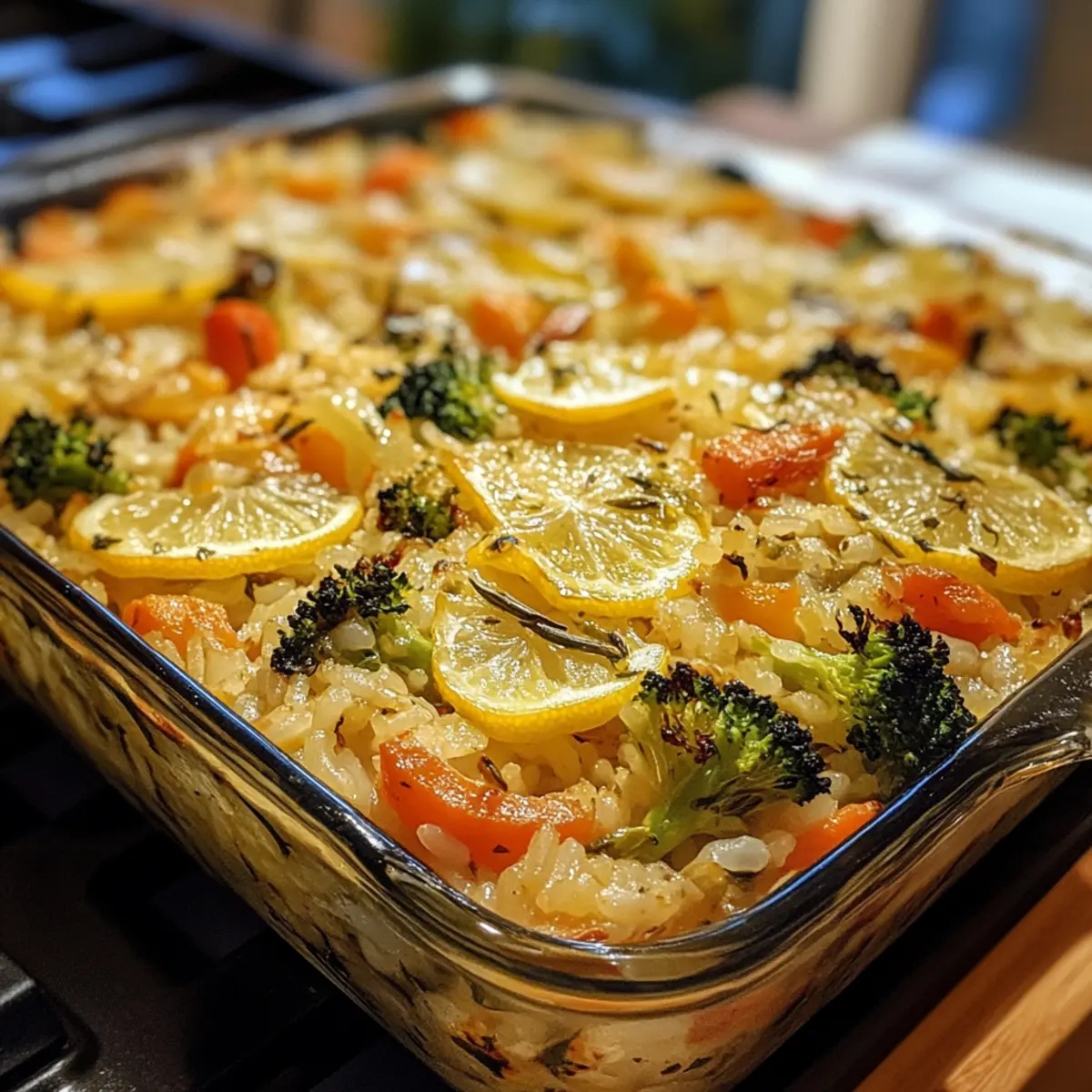 Baked Lemon Veggie Rice Casserole Recipe