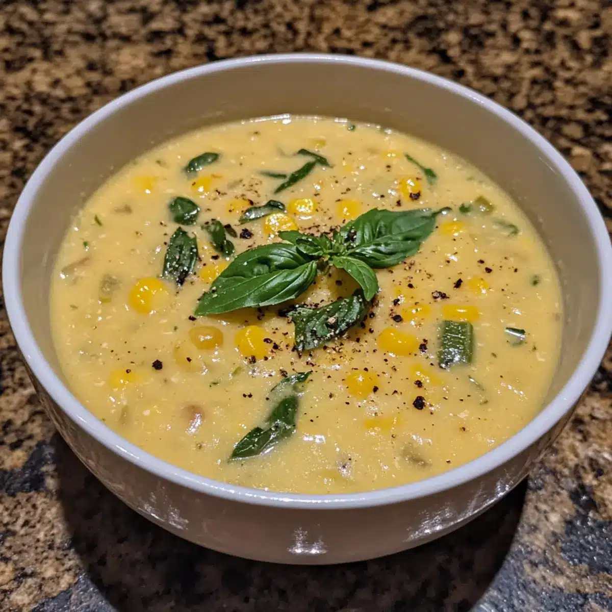 Creamy Sweet Corn, Potato, and Basil Soup Recipe