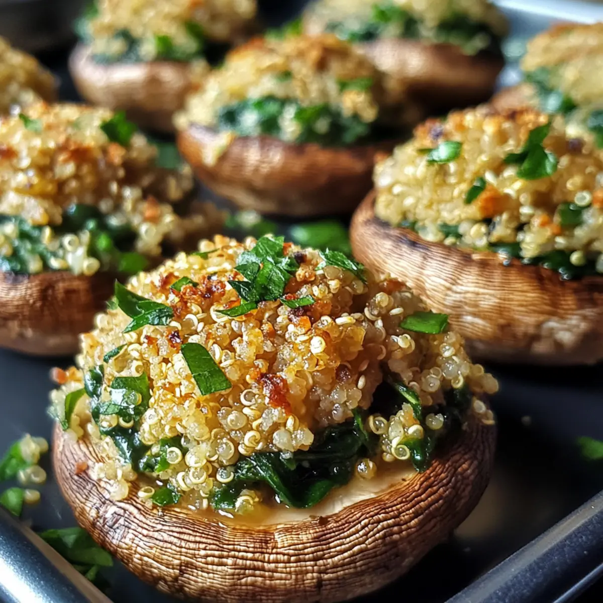 Quinoa Spinach Stuffed Mushrooms Recipe