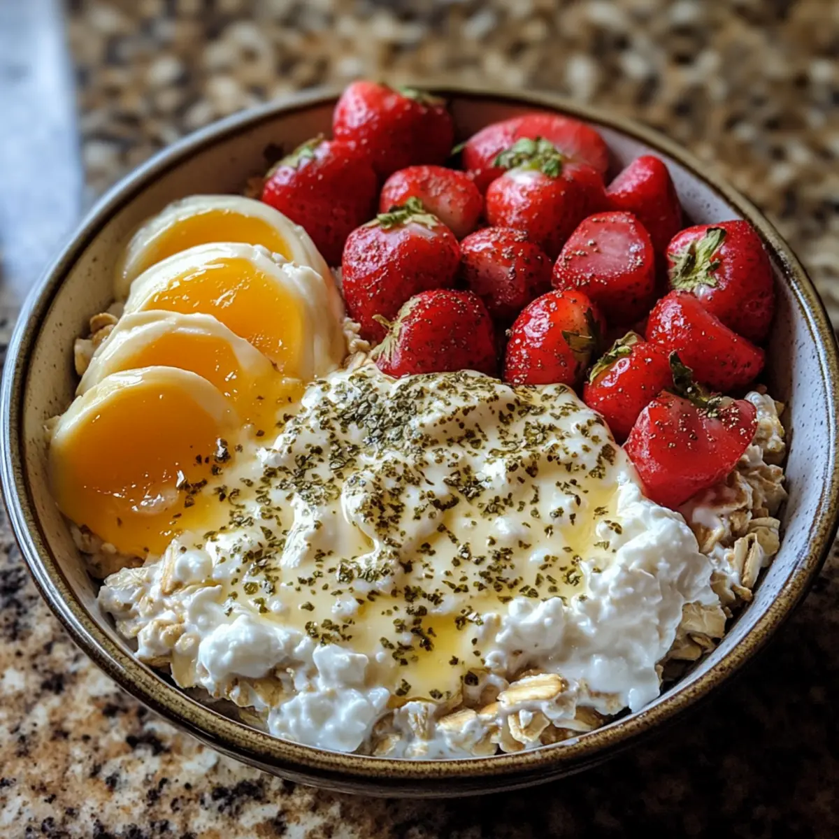 Savory Cottage Cheese Oat Breakfast Bowl