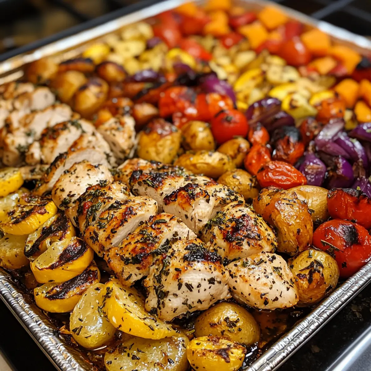 Garlic Herb Chicken and Veggie Tray Recipe