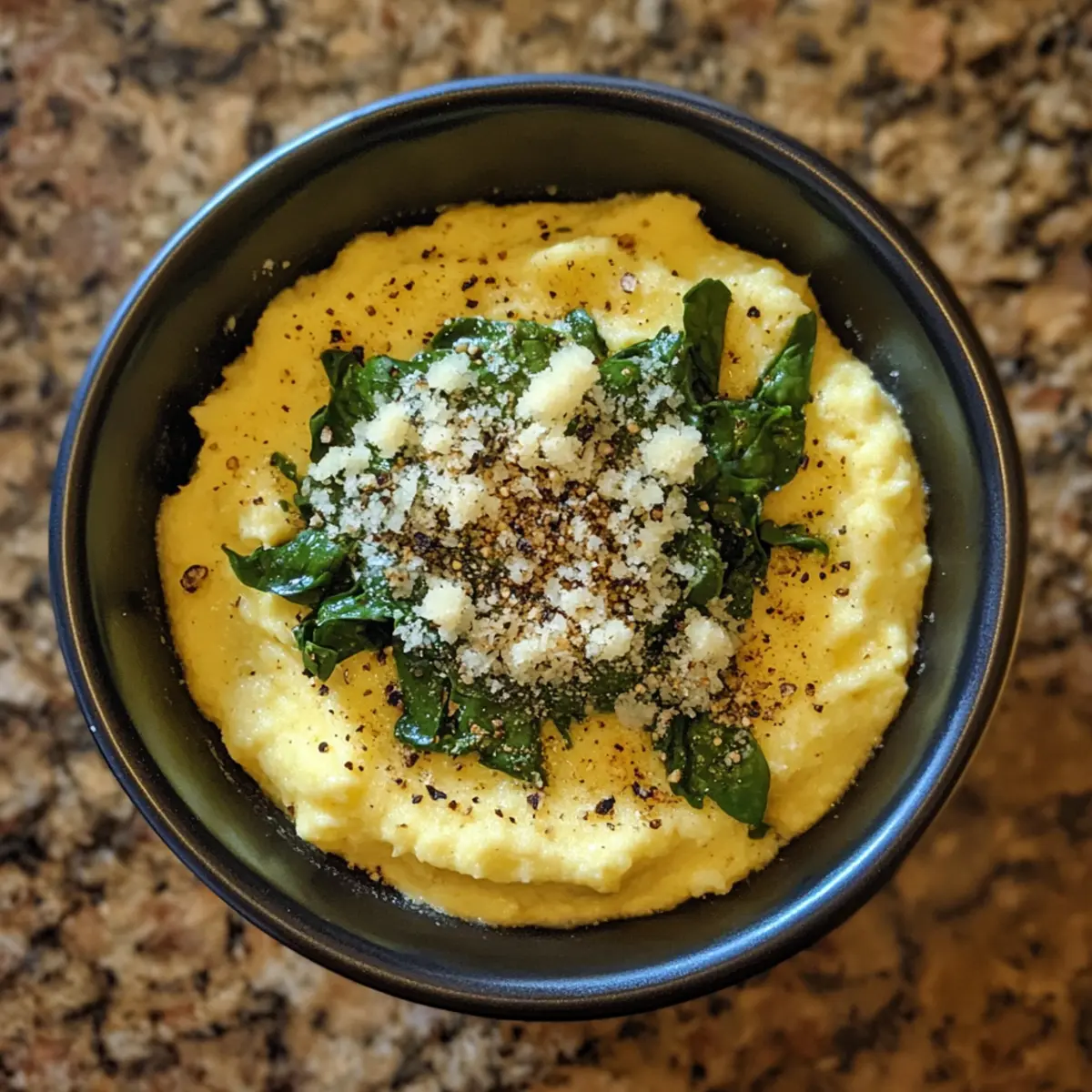 Creamy Spinach Polenta Bowl Recipe