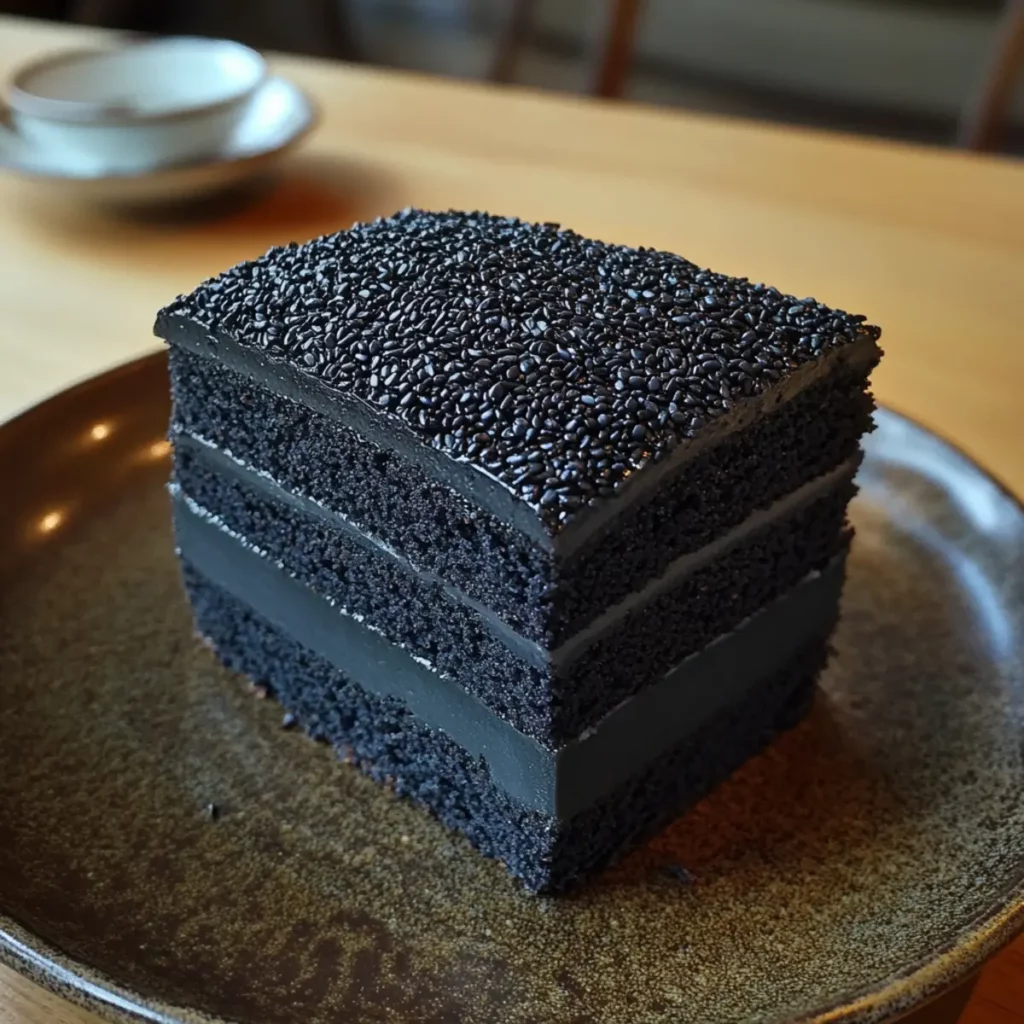 Black Sesame Rice Flour Cake Dessert