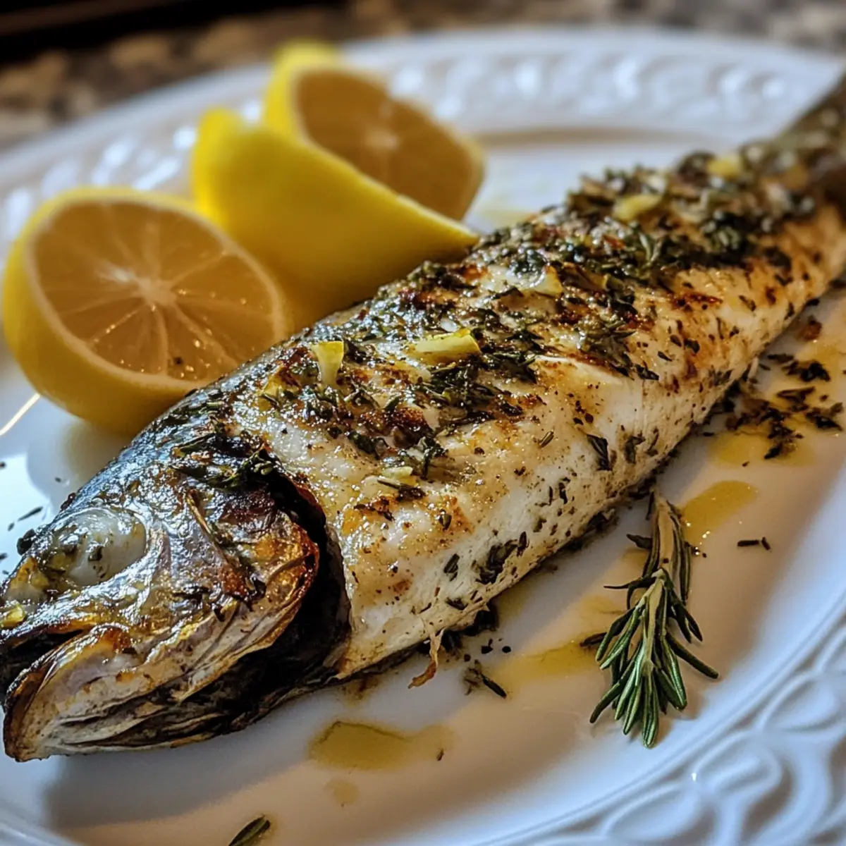 Lemon Herb Baked Branzino