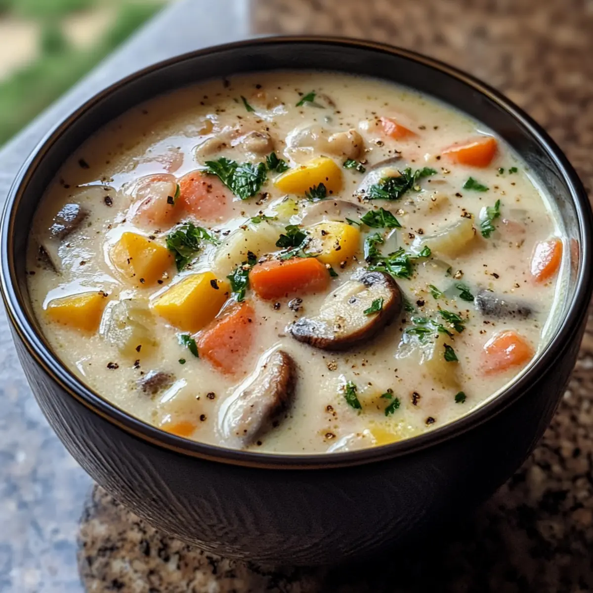 Coconut Mushroom Vegetable Soup