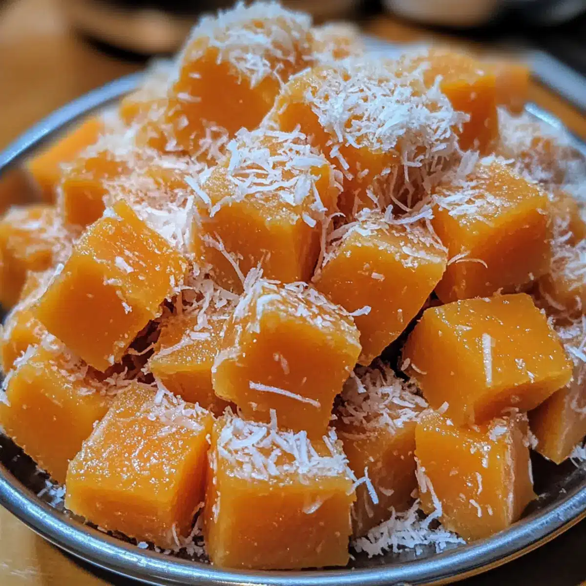 Steamed Coconut Sweet Potato Cubes