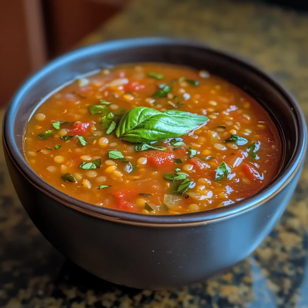 Tomato & Basil Lentil Soup