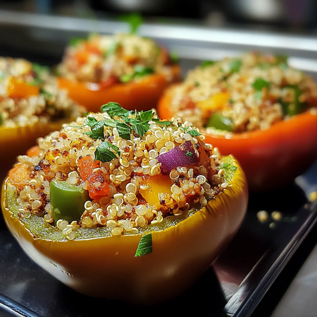 Quinoa and Vegetable Stuffed Peppers Easter Special