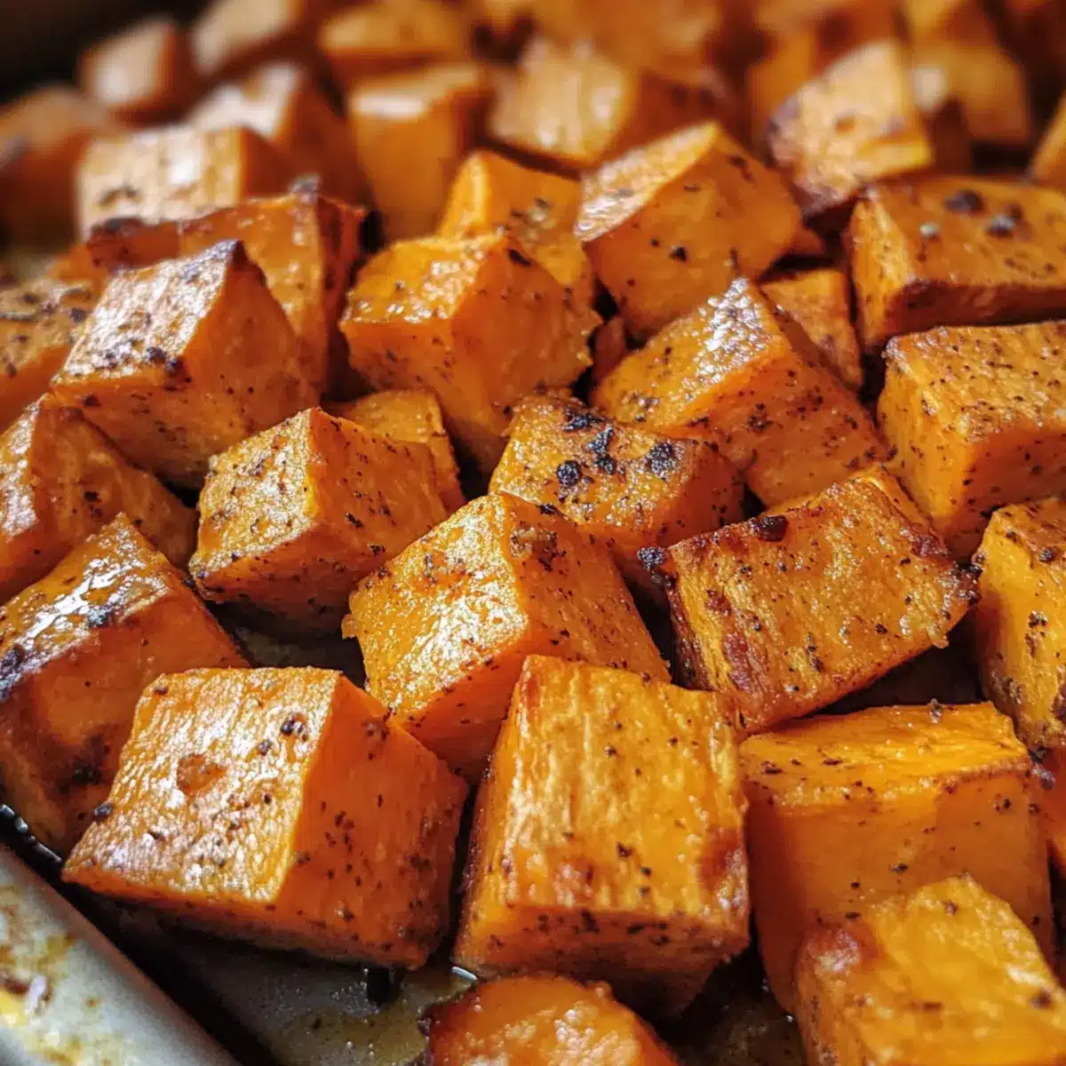 Baked Sweet Potato Cubes