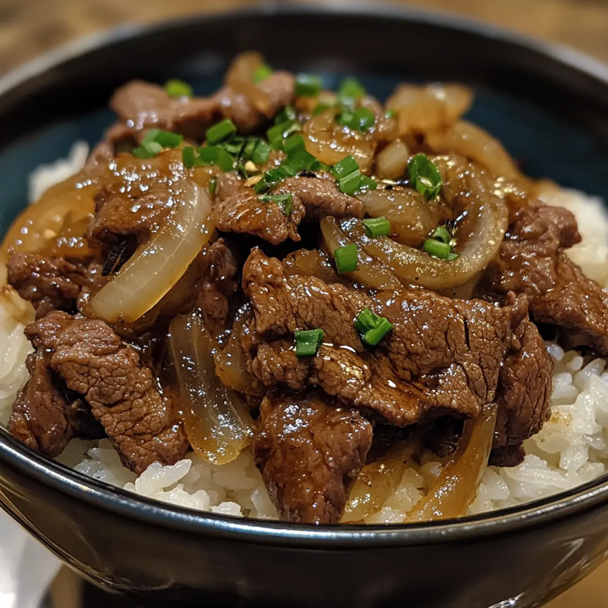 Beef and Onion Rice Bowl