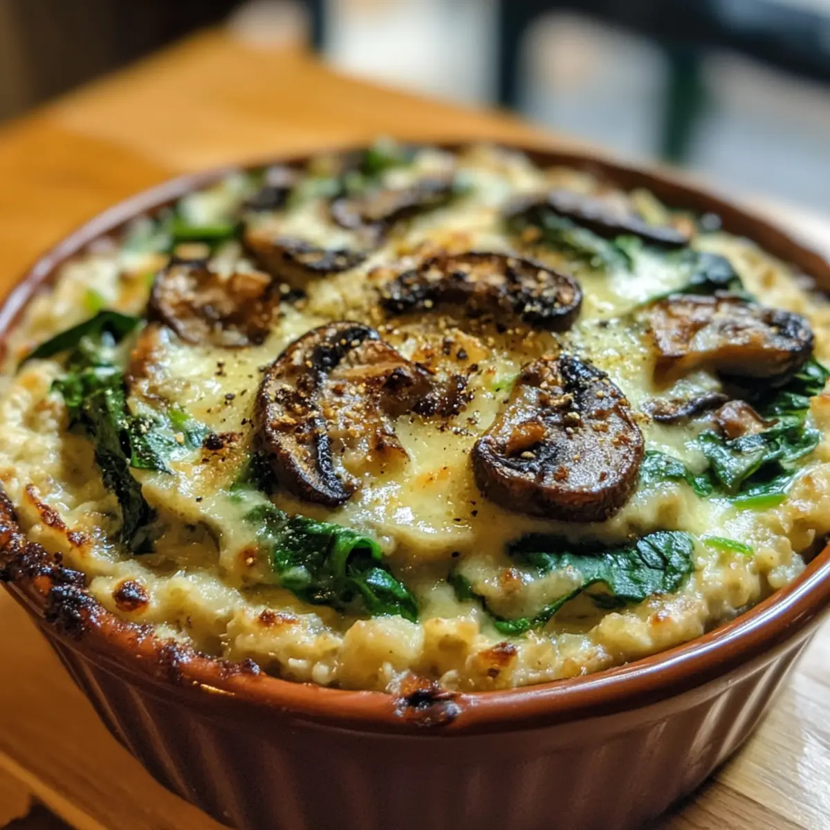 Creamy Spinach & Mushroom Millet Bake