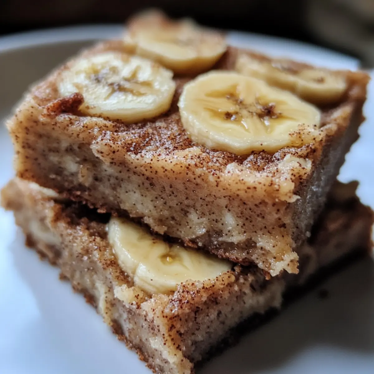 Baked Cinnamon Banana Protein Squares
