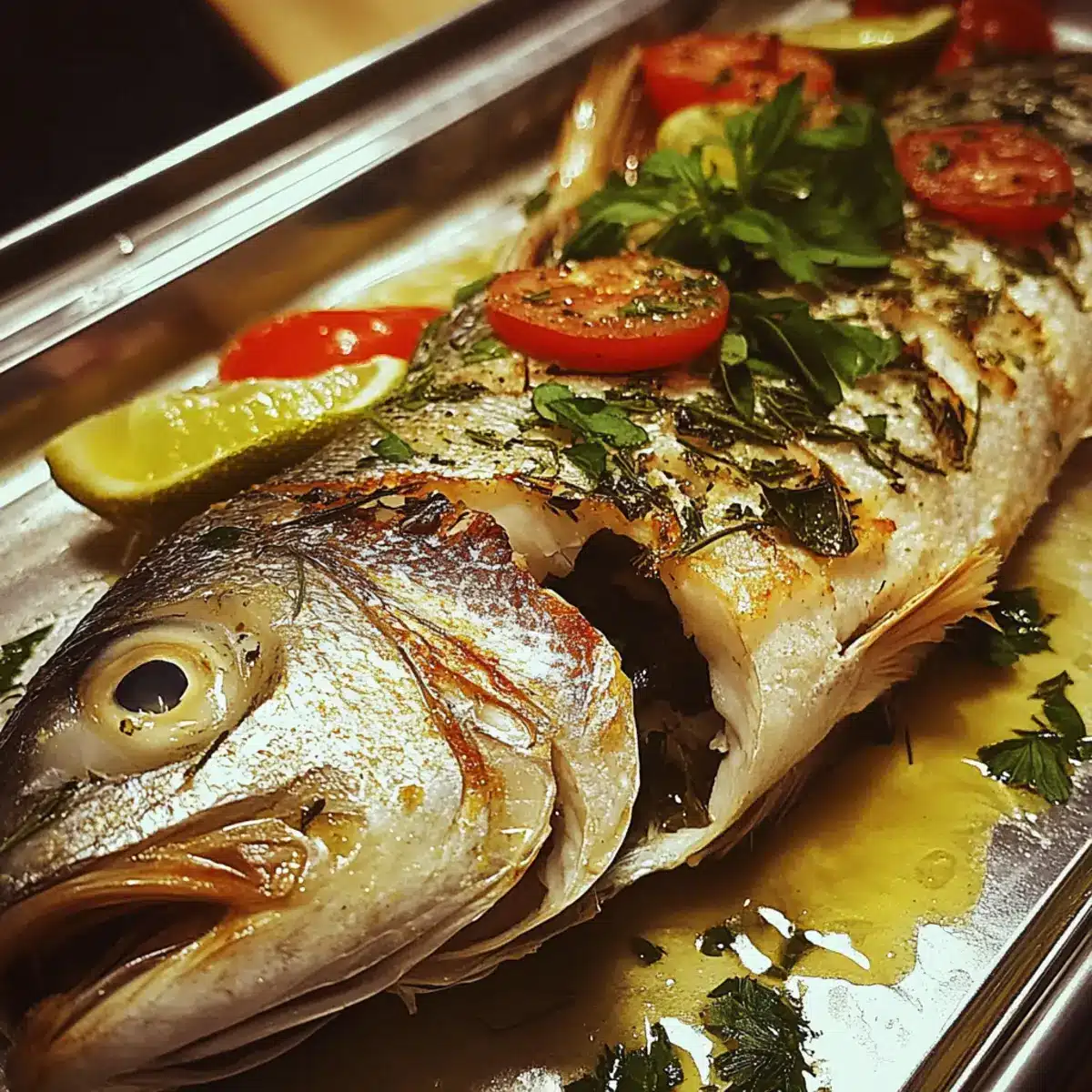 Baked Sea Bass with Herbs
