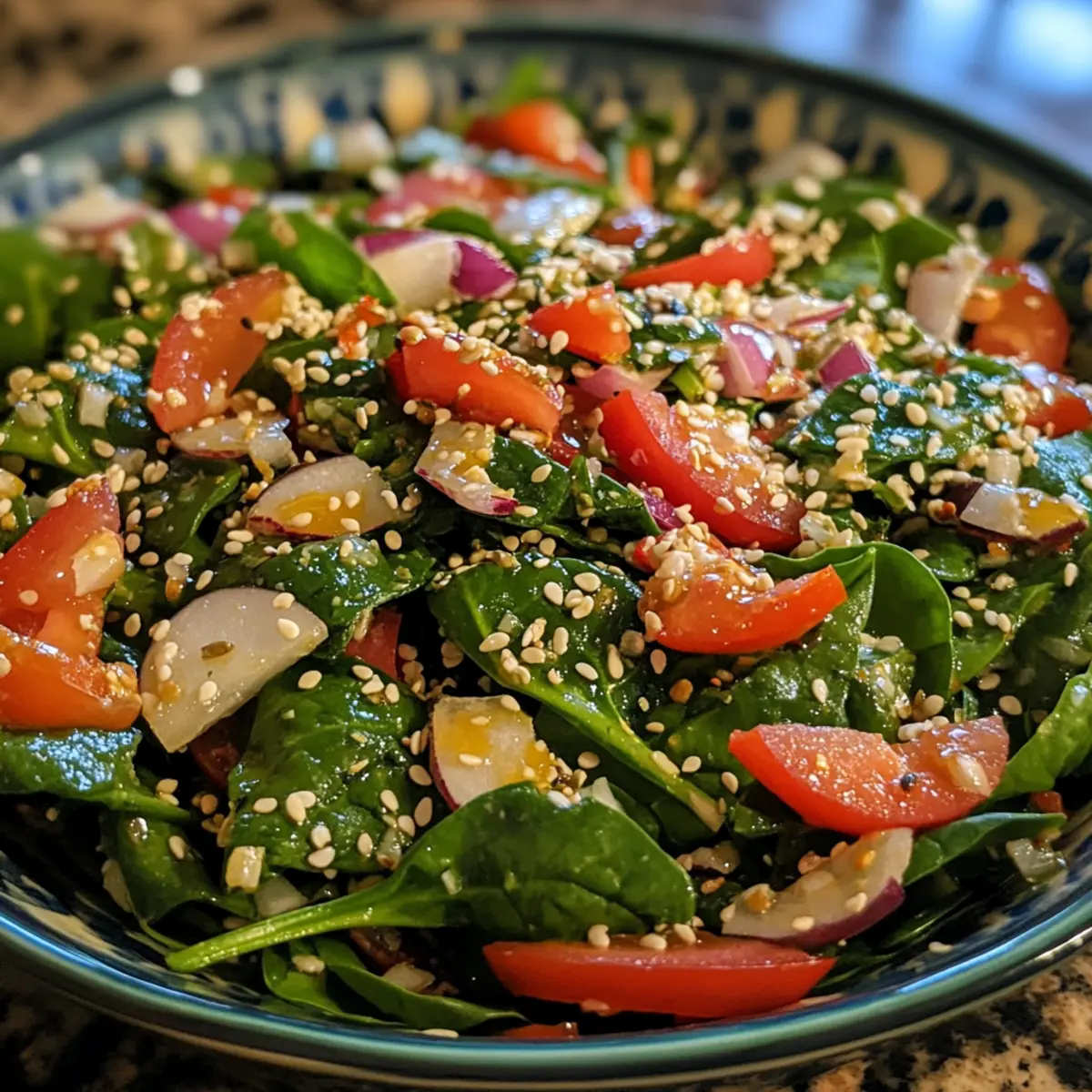 Sesame Spinach Celebration Salad