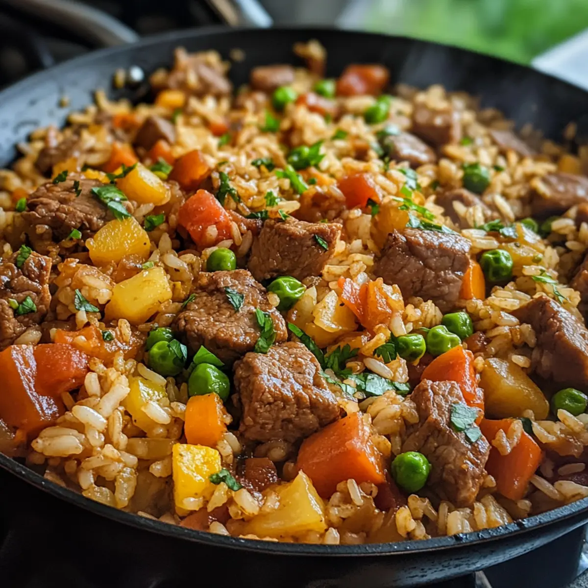 Beef and Vegetable Rice Skillet
