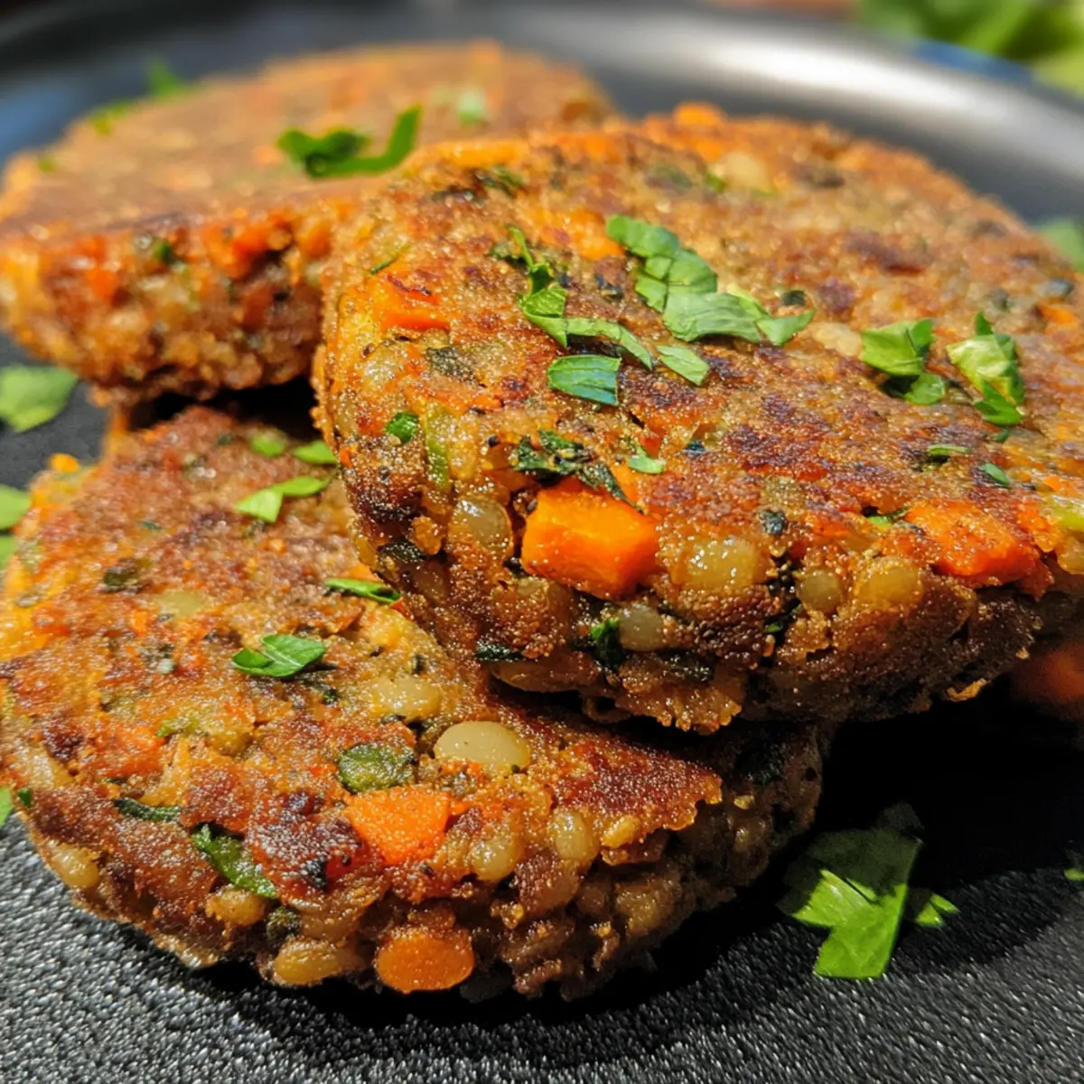 Baked Veggie Lentil Patties