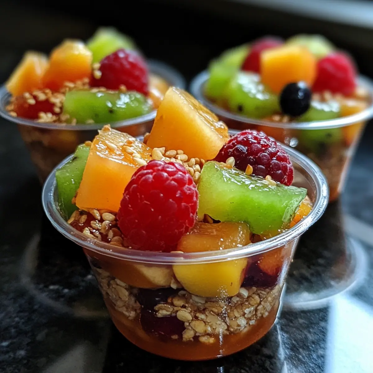 Honey Sesame Fruit Cups