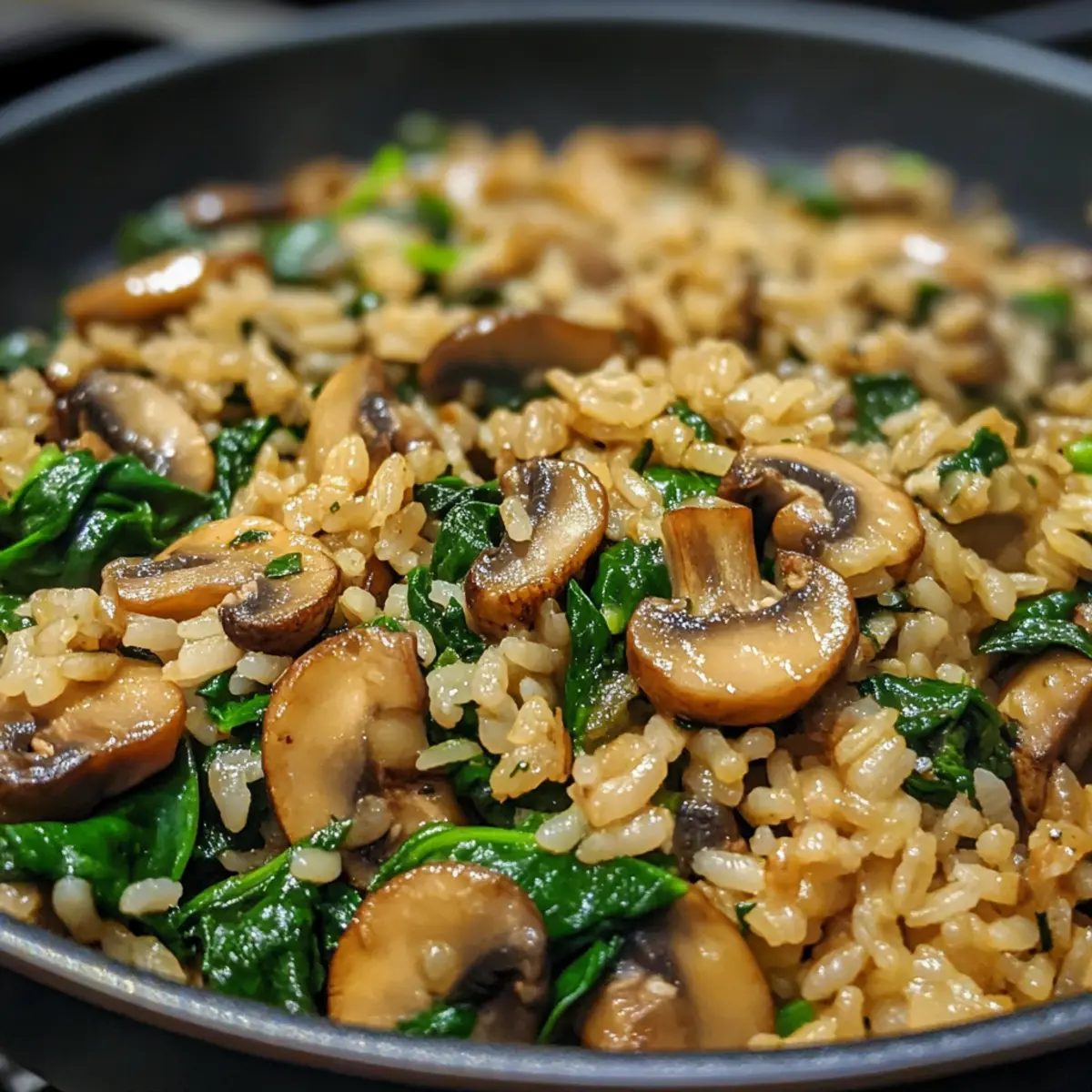 One-Pan Spinach Mushroom Rice