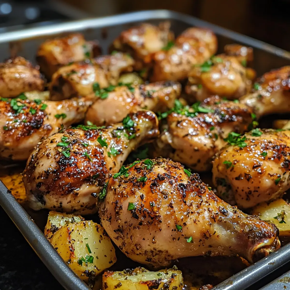 Baked Chicken Drumsticks & Potato Tray