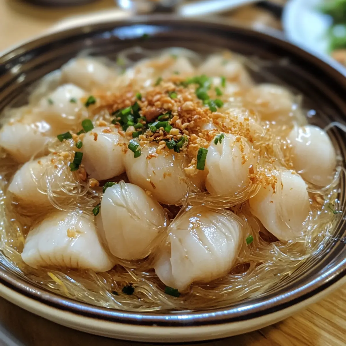Cantonese Steamed Scallops with Glass Noodles