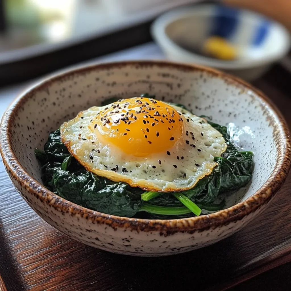 Japanese Spinach Tamago Breakfast