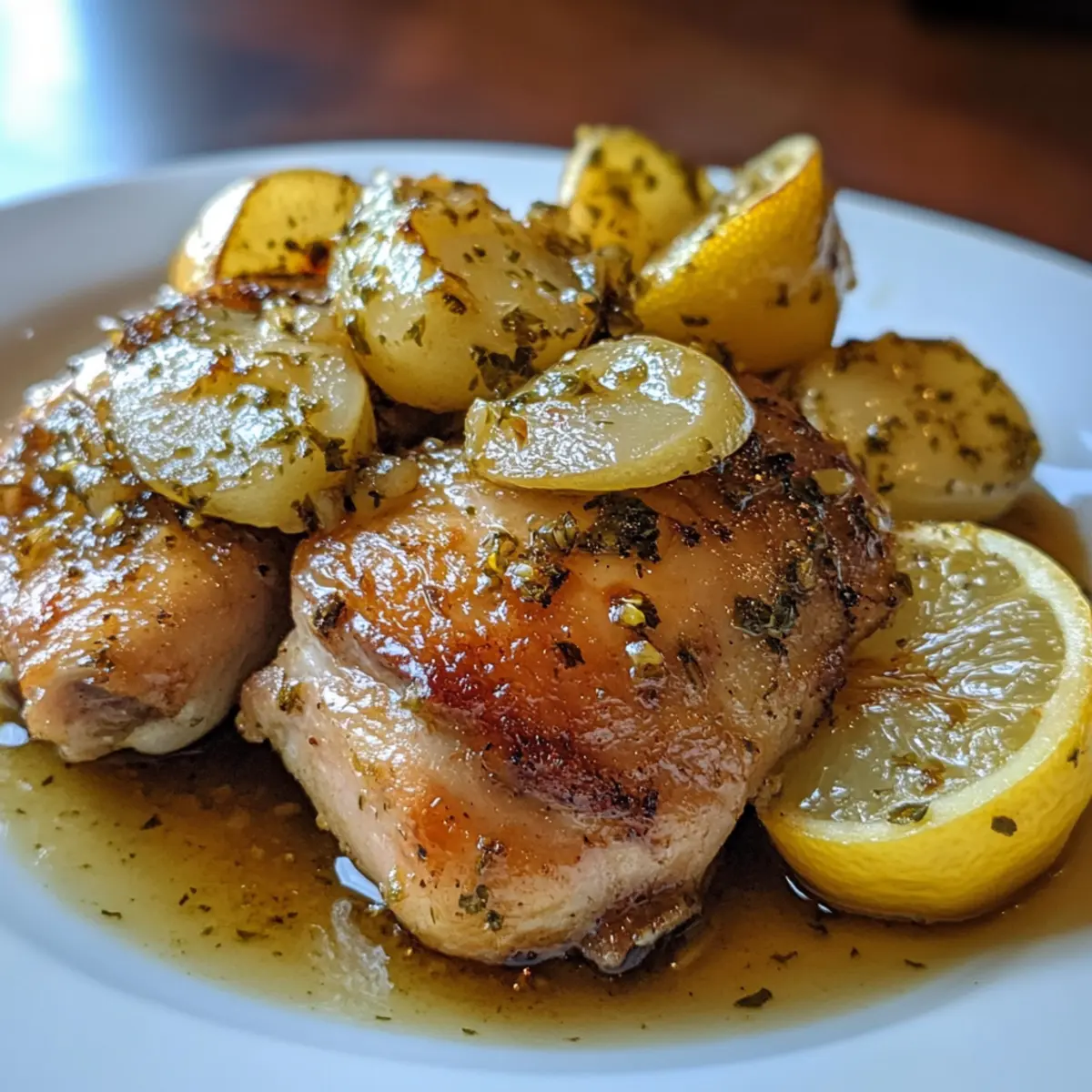 Crockpot Lemon Garlic Turkey Thighs
