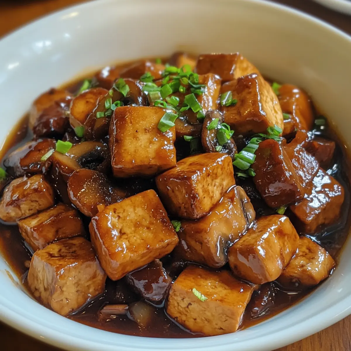 Jiangsu Braised Tofu and Mushrooms
