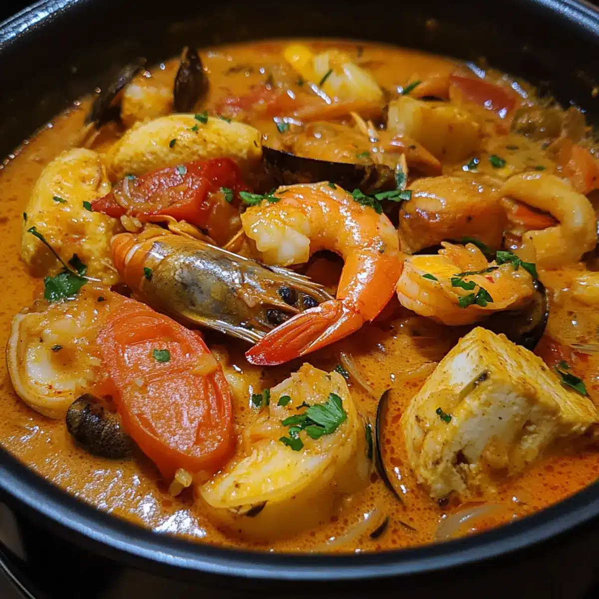 Slow Cooker Creamy Seafood Curry Hot Pot