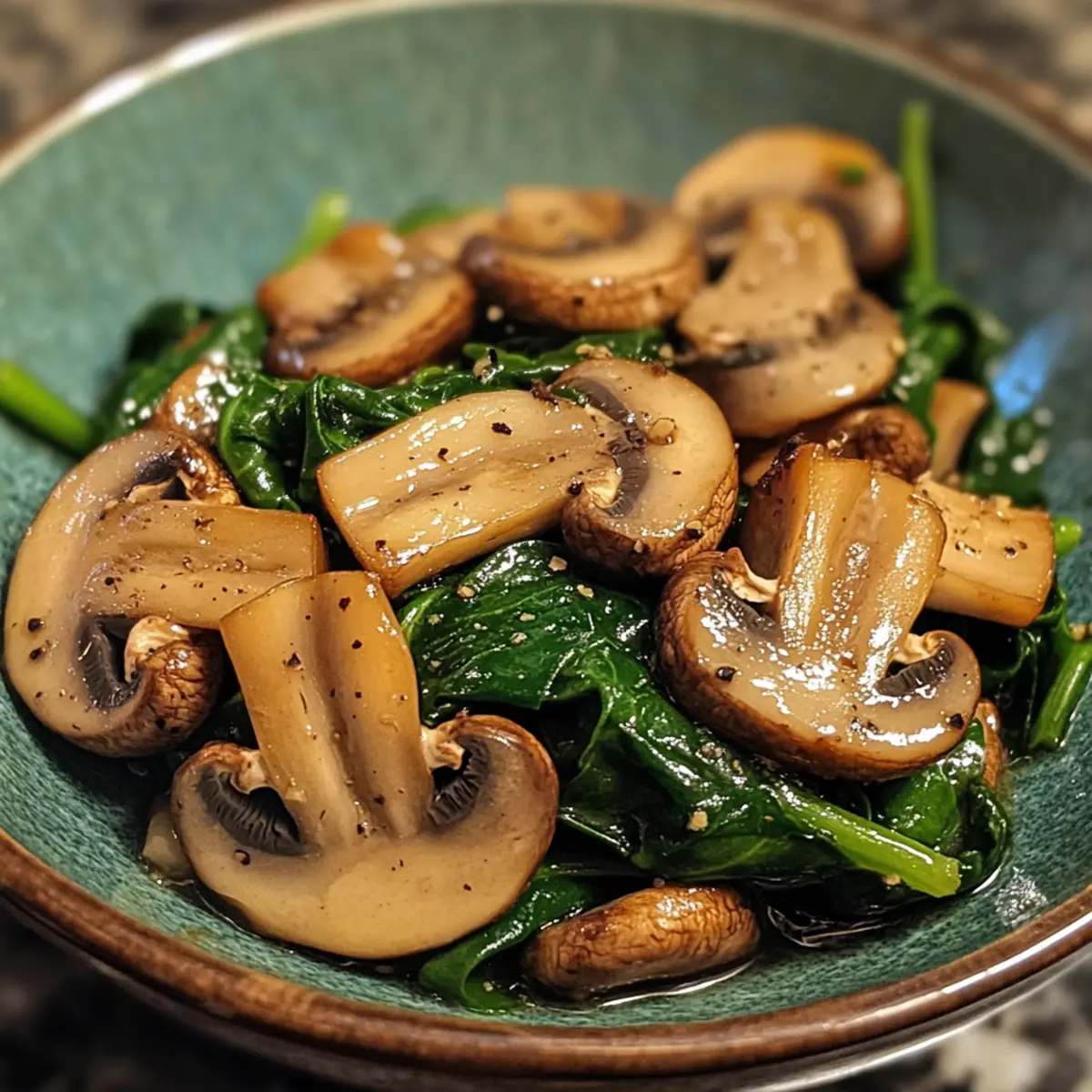 Stir Fried Mushrooms with Spinach