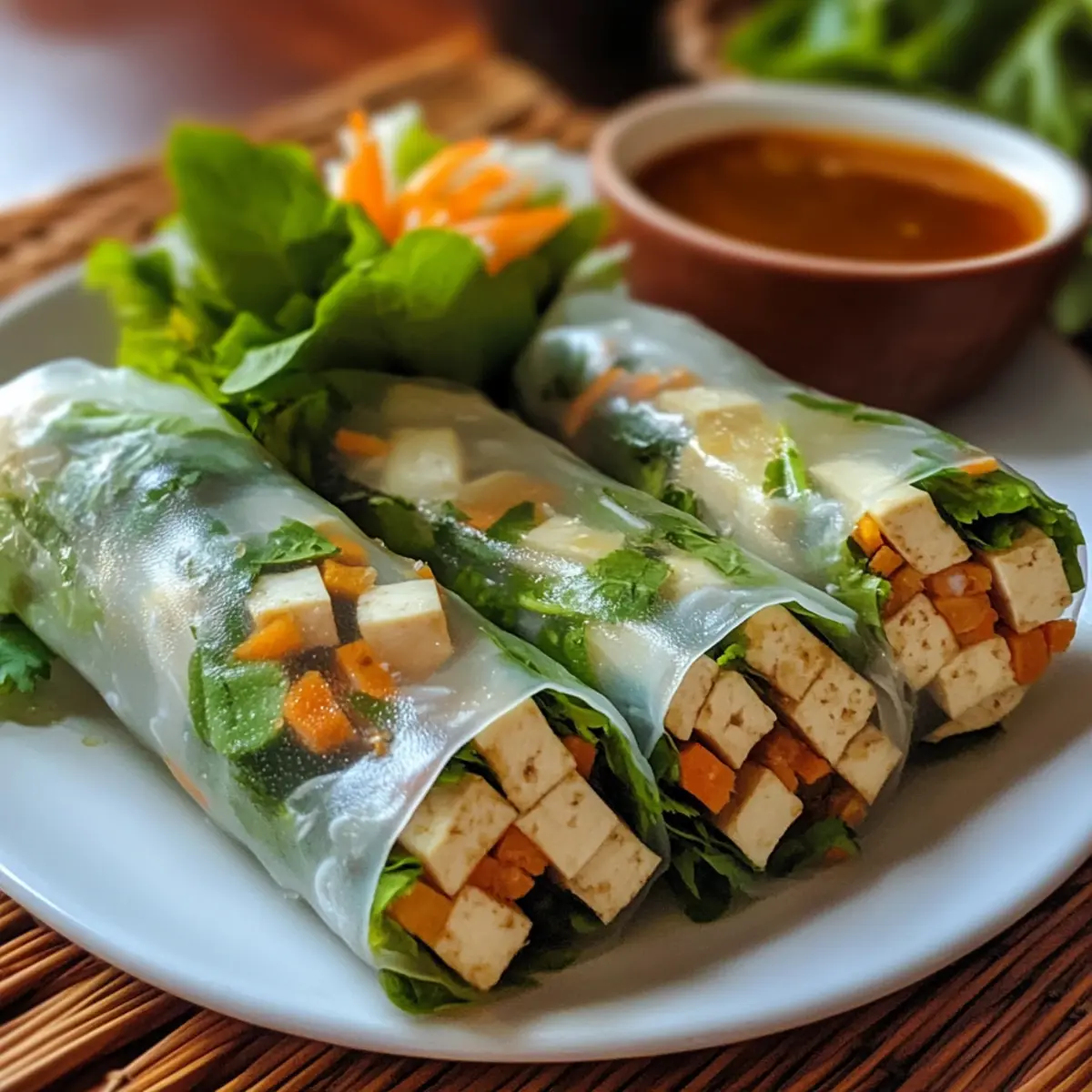 Vietnamese Rice Paper Tofu Wrap
