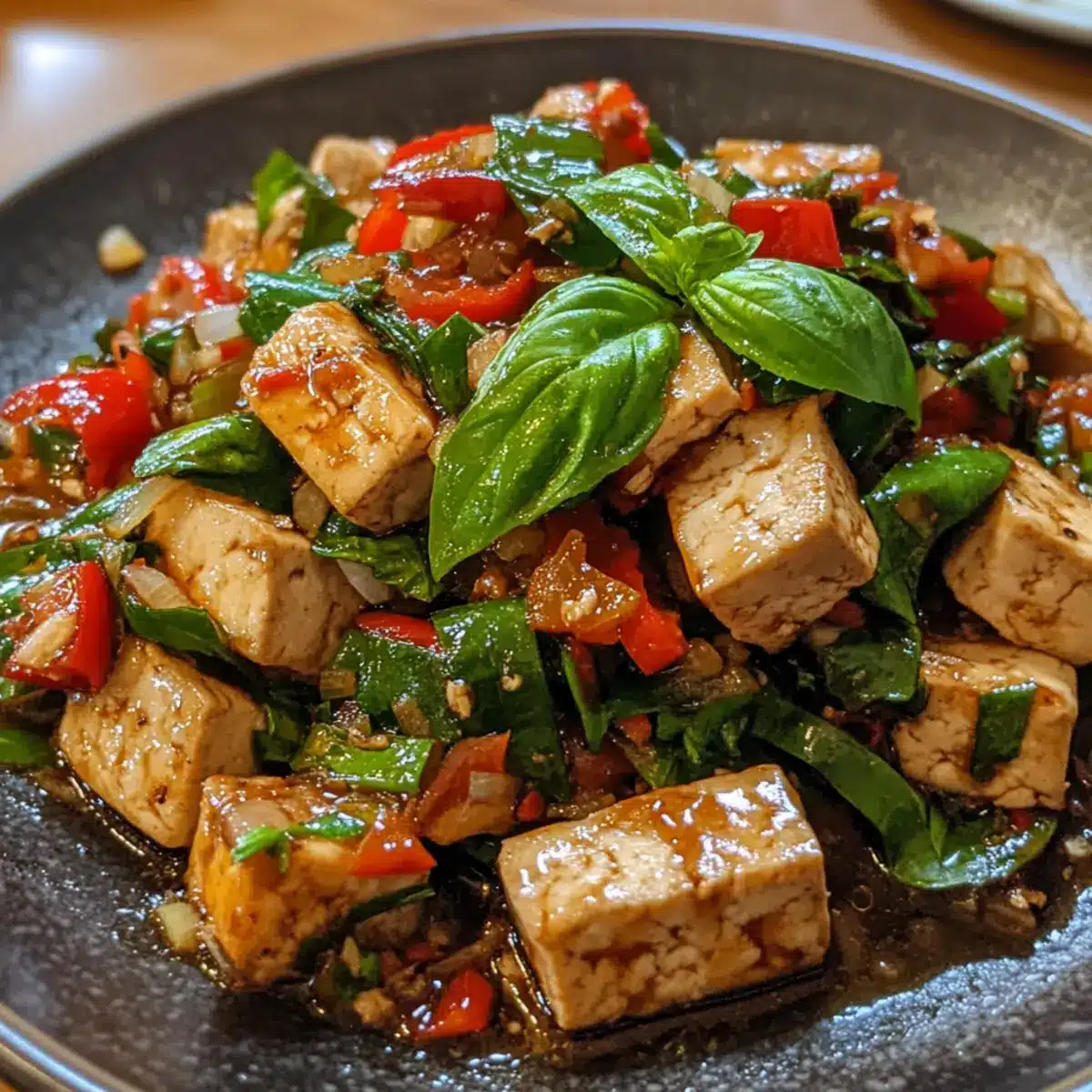 Isan Stir Fried Tofu with Basil