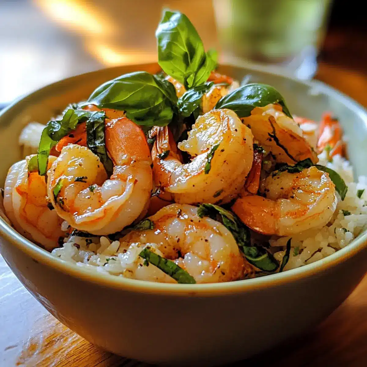 Basil Shrimp Rice Bowl