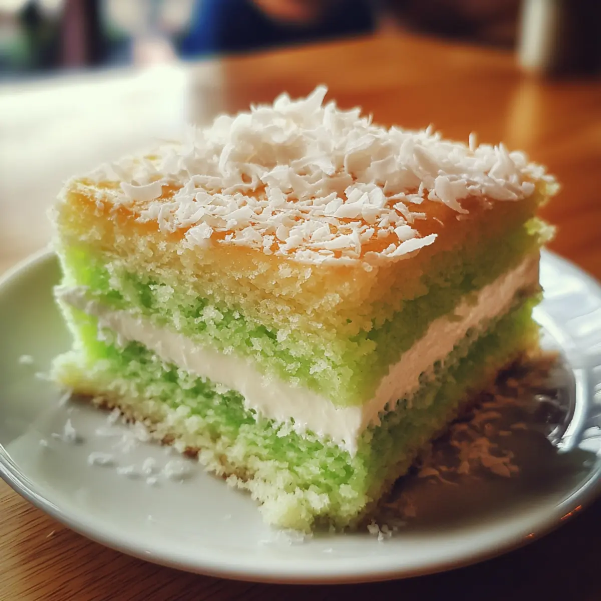 Thai Coconut Pandan Cake