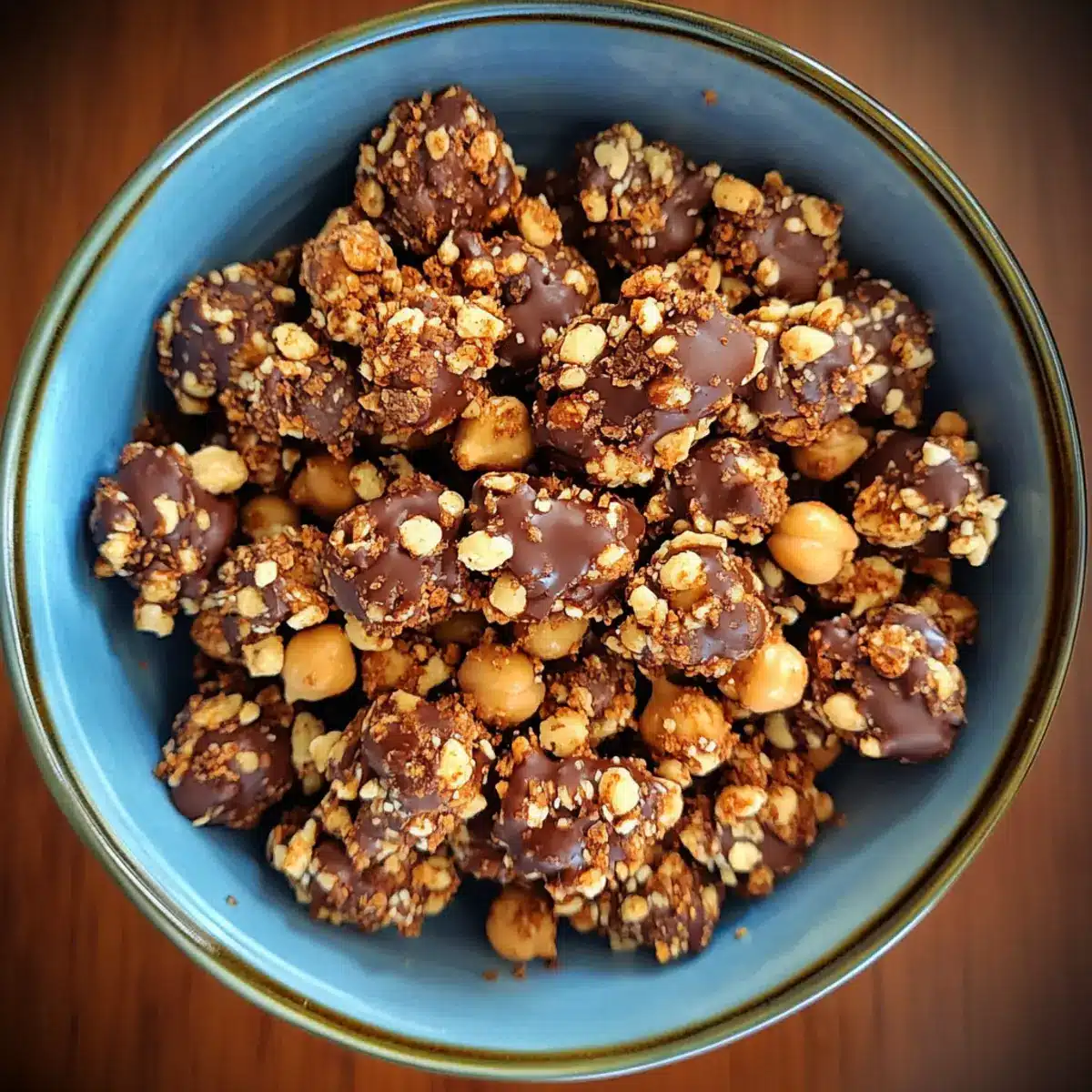 Chocolate Tahini Crunch Chickpea Snack Clusters